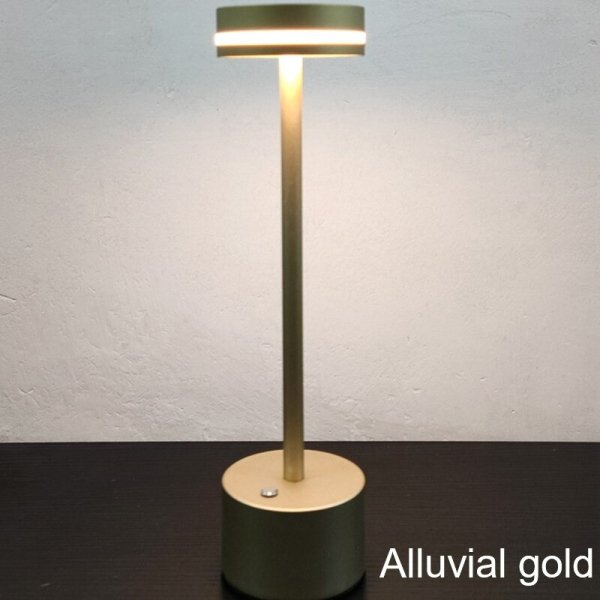 リーズナブル】インテリア照明 コードレスLEDテーブルライト ゴールド