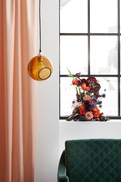 【DESIGN BY US】デンマーク・北欧照明 ガラスボールペンダント照明 「Ballroom – Rose」1灯（Φ200mm）