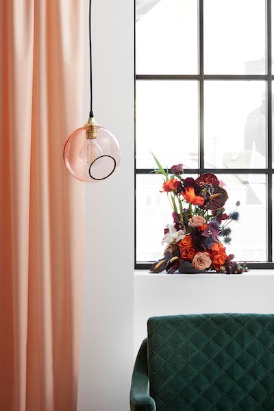 【DESIGN BY US】デンマーク・北欧照明 ガラスボールペンダント照明 「Ballroom – Rose」1灯（Φ200mm）