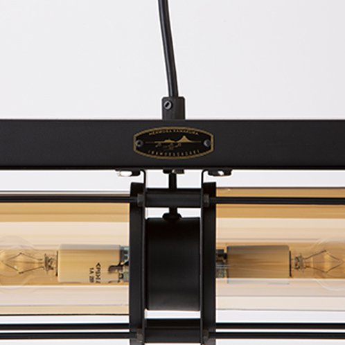 【HERMOSA】ペンダントライト「CYLINDER LAMP」4灯・ブラック（W804×H785mm）