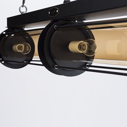 HERMOSA】ペンダントライト「CYLINDER LAMP」4灯・ブラック（W804