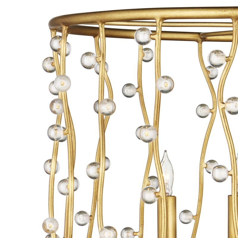 【CURREY】アメリカ・シャンデリア 4灯「Adagio」ゴールド（φ570×H476mm）