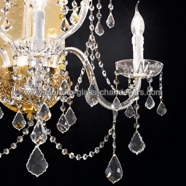 【MURANO GLASS CHANDELIERS】イタリア・ヴェネチアンガラスウォールライト6灯「VERONESE」（W700×D430×H1050mm）