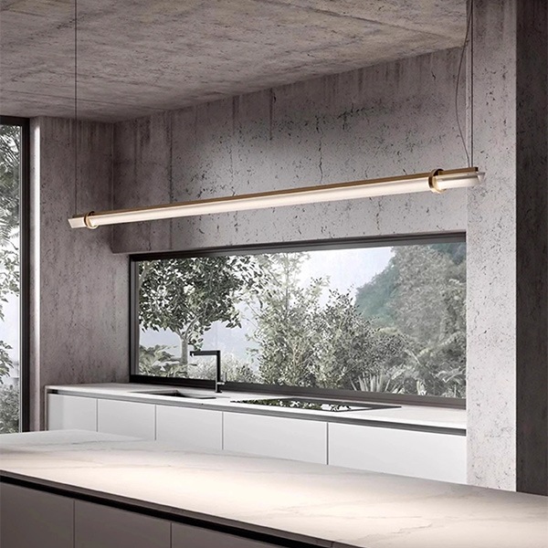 デザイン照明　モダンガラスペンダントライト　Gold／Copper（W1000／1200／1500mm）