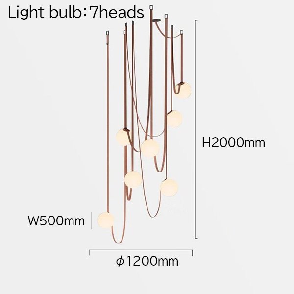 【XIWEIER】 インテリア照明 LEDペンダントライト ホワイト 3～7灯（φ800～φ1200mm）