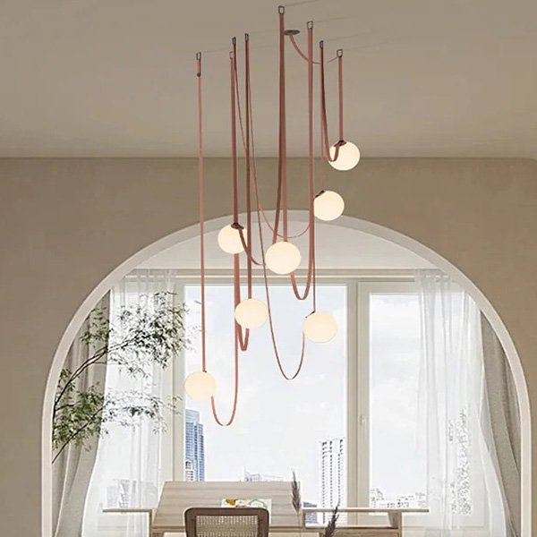 【XIWEIER】 インテリア照明 LEDペンダントライト ホワイト 3～7灯（φ800～φ1200mm）