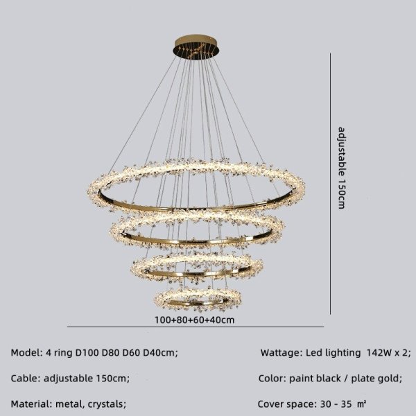 【E-Light】インテリア照明　デザイン照明　ゴールド（W1000×W800×W600×W400mm）
