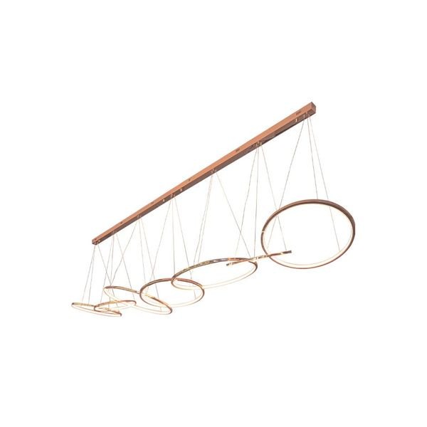 【MARETTI】オランダ・LEDフープ型ペンダントライト「LUXURY RINGS」7灯  BRASS（W2800×H1200-1500mm）