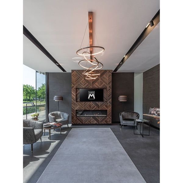 【MARETTI】オランダ・LEDフープ型ペンダントライト「LUXURY RINGS」7灯  BRASS（W2800×H1200-1500mm）