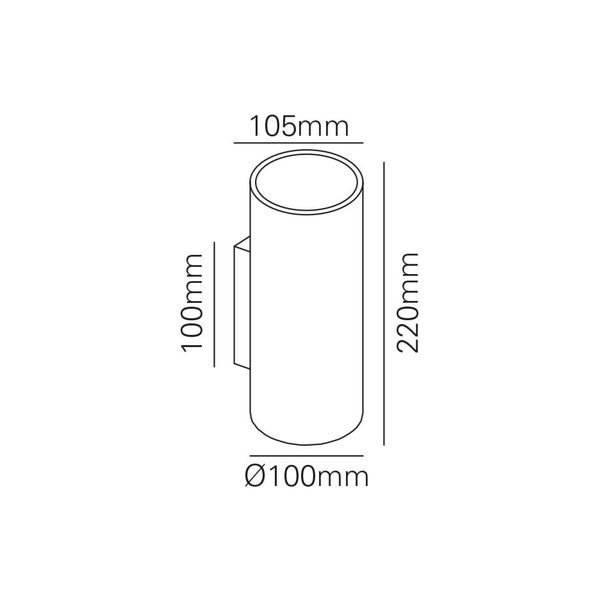 【MARETTI】オランダ・ウォールライト「GABLE」2灯 BLACK(W100×D105×H220mm)