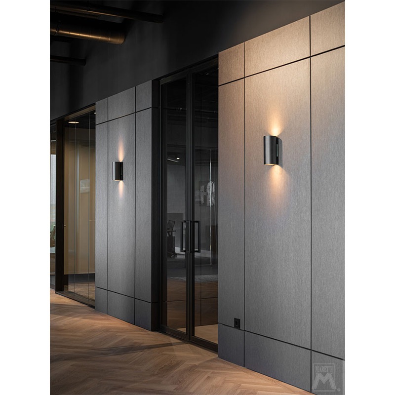 【MARETTI】オランダ・ウォールライト「GABLE」2灯 BLACK(W100×D105×H220mm)