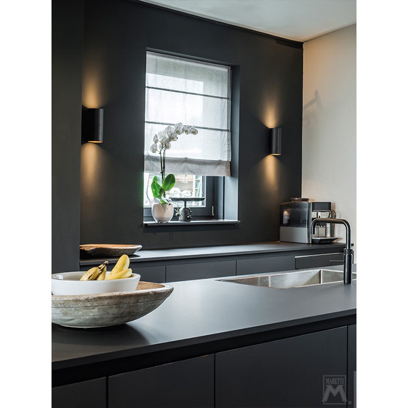 【MARETTI】オランダ・ウォールライト「GABLE」2灯 BLACK(W100×D105×H220mm)