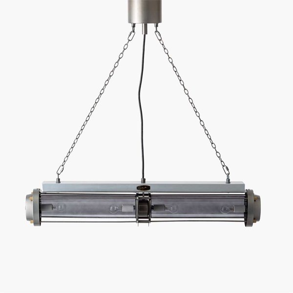 【HERMOSA】ペンダントライト「CYLINDER LAMP」4灯・シルバー（W804×H785mm）