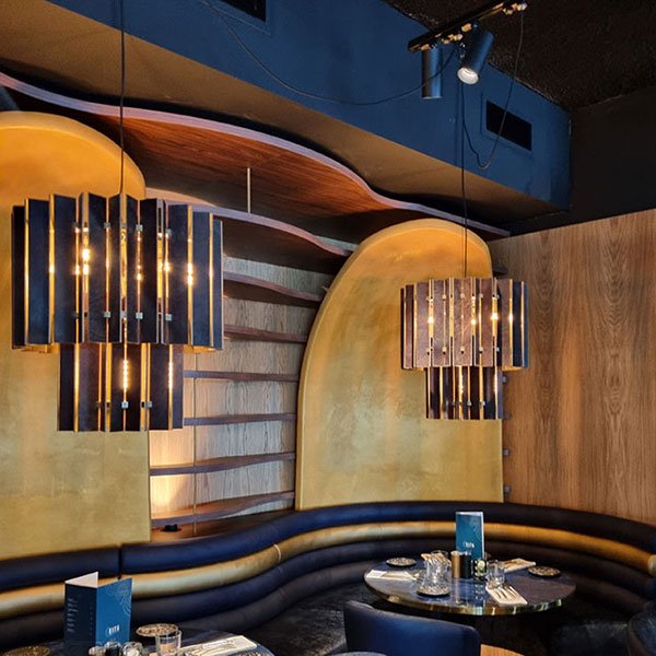 【MARETTI】オランダ・ペンダントライト「DUKE」5灯  BROWN（φ615×H650mm）