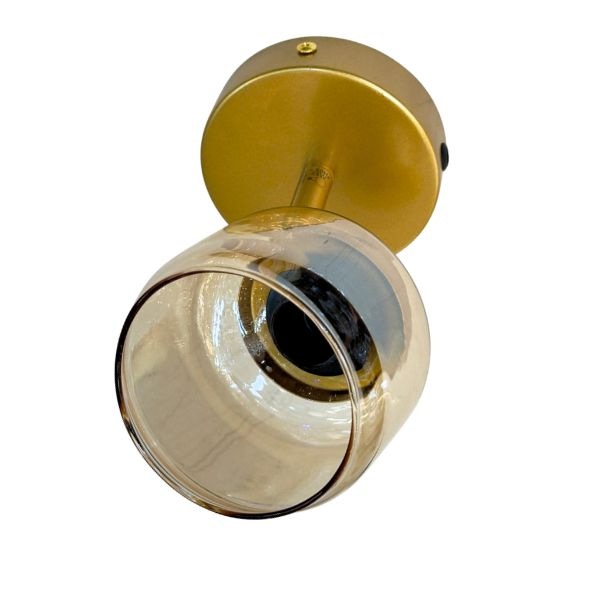 【2台在庫有！】【LUCIDE】ベルギー デザイン照明 シーリングライト「BJORN」Gold 1灯（W100×D140×H165mm）