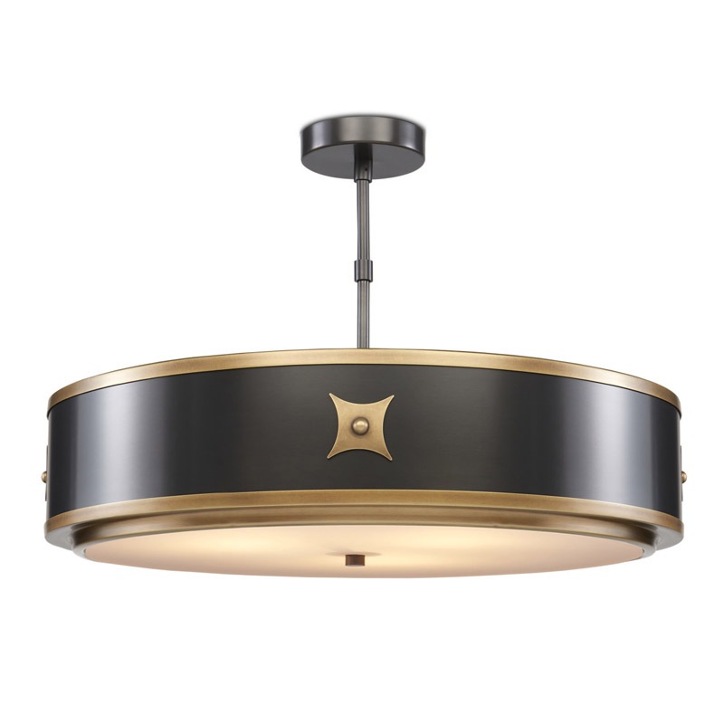 【CURREY】アメリカ・シーリングライト 3灯「Huntsman」ブラック（φ622×H450mm）