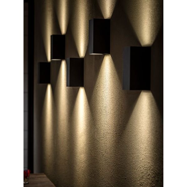 【MARETTI】オランダ・ウォールライト「INLET」2灯 BLACK（φ102×H200mm）