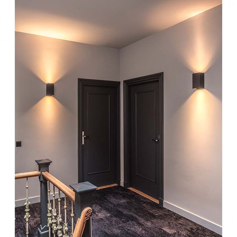 【MARETTI】オランダ・ウォールライト「INLET」2灯 BLACK（φ102×H200mm）