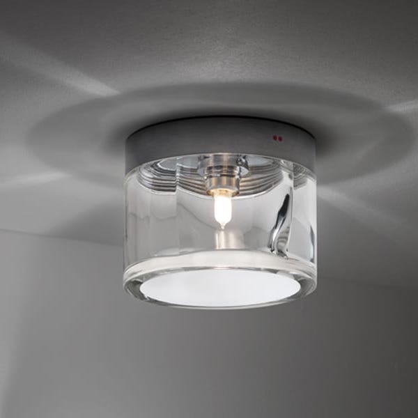【Fabbian】イタリア デザイン照明 シーリングライト「JAZZ」クリア　集積LED （Φ130×H100mm）
