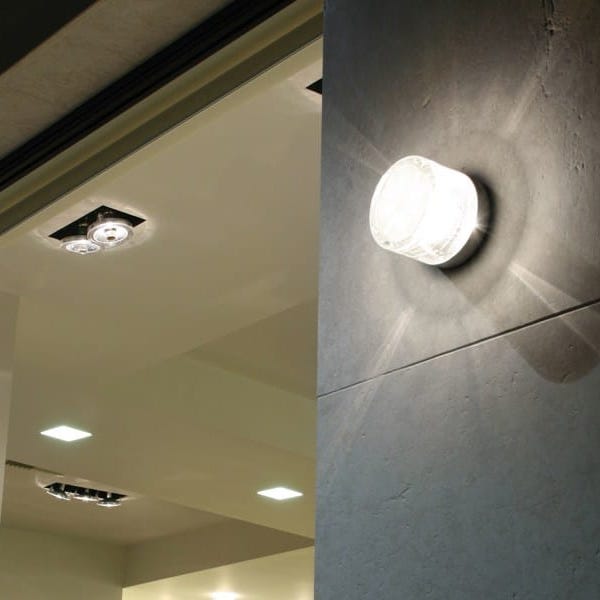 【Fabbian】イタリア デザイン照明 シーリングライト「JAZZ」クリア　集積LED （Φ130×H100mm）
