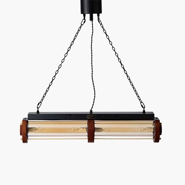 HERMOSA】ペンダントライト「CYLINDER WOOD LAMP」4灯・ウォールナット