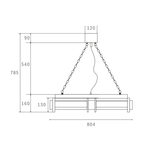 【HERMOSA】ペンダントライト「CYLINDER WOOD LAMP」4灯・ウォールナット（W804×H160mm）