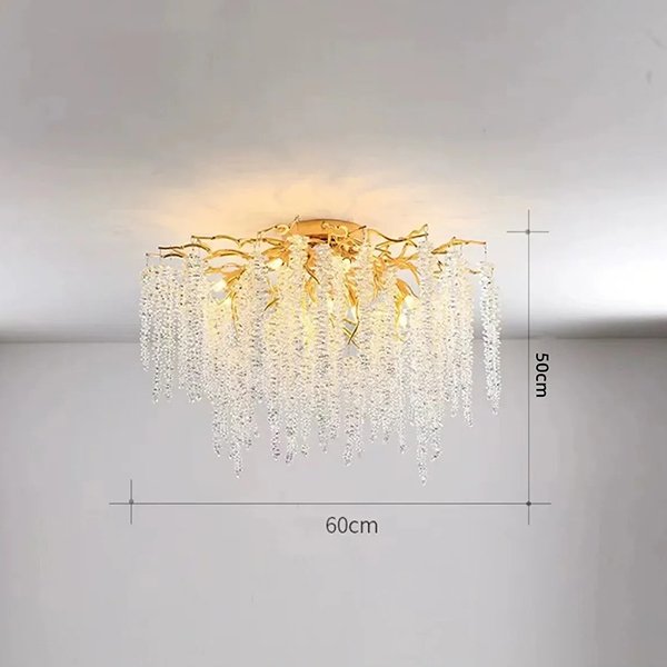 【SaloEElaitte】クリスタルシーリングシャンデリア ゴールド／シルバー 10～15灯（W600～1000mm）