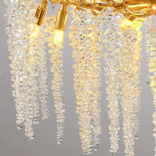 【SaloEElaitte】クリスタルシーリングシャンデリア ゴールド／シルバー 10～15灯（W600～1000mm）