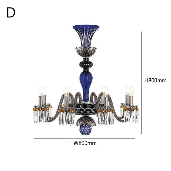 デザイン照明　LEDクリスタルシャンデリア　8灯　全5色（W800×H800mm）