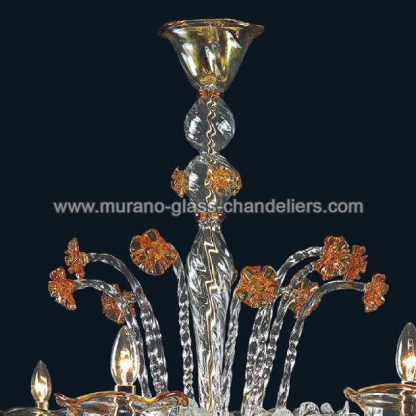【MURANO GLASS CHANDELIERS】イタリア・ヴェネチアンガラスシャンデリア12灯「SKYLAH」（W1300×H1050mm）