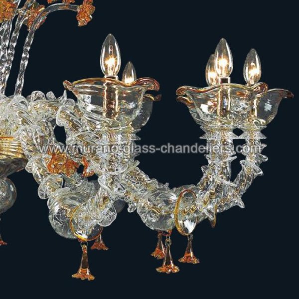 【MURANO GLASS CHANDELIERS】イタリア・ヴェネチアンガラスシャンデリア12灯「SKYLAH」（W1300×H1050mm）