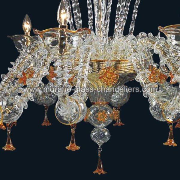 【MURANO GLASS CHANDELIERS】イタリア・ヴェネチアンガラスシャンデリア12灯「SKYLAH」（W1300×H1050mm）