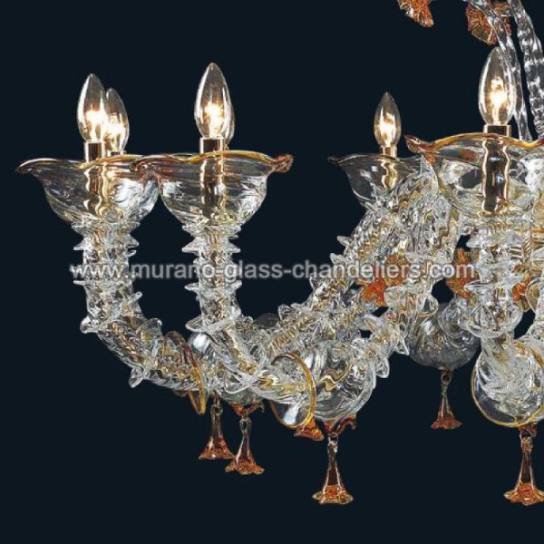 【MURANO GLASS CHANDELIERS】イタリア・ヴェネチアンガラスシャンデリア12灯「SKYLAH」（W1300×H1050mm）