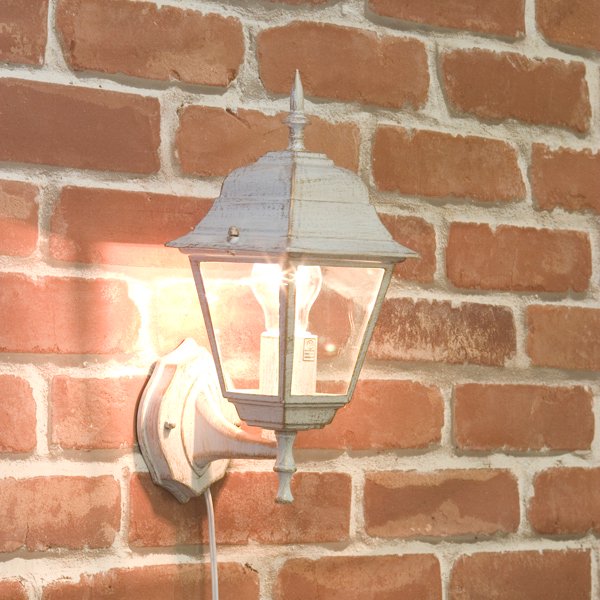 アンティーク調ウォールランプ「スクエア・ホワイト」1灯(W150×D200×H370mm)