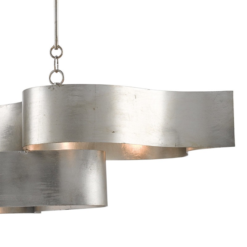 【CURREY】アメリカ・シーリングシャンデリア 6灯「Grand Lotus」シルバー（W1282×D596×H336mm）