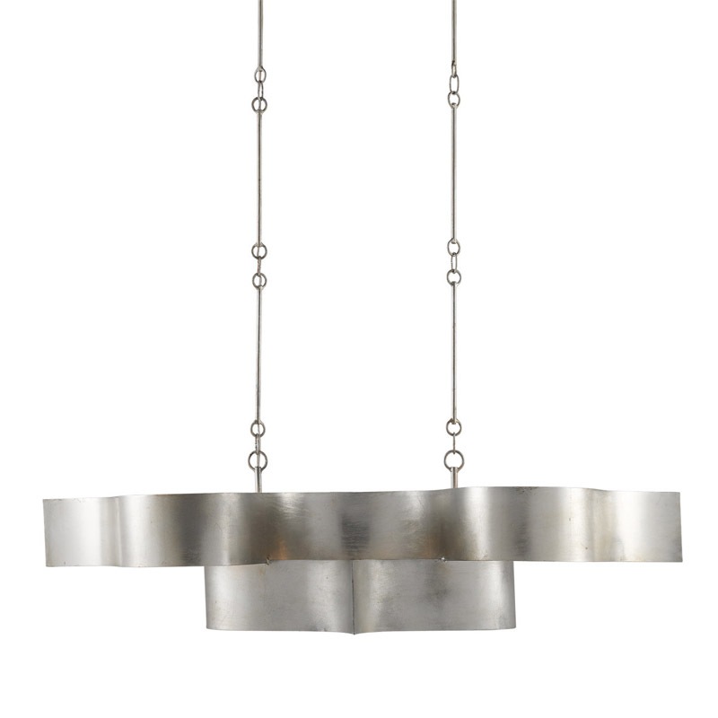 【CURREY】アメリカ・シーリングシャンデリア 6灯「Grand Lotus」シルバー（W1282×D596×H336mm）