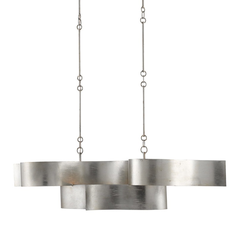 【CURREY】アメリカ・シーリングシャンデリア 6灯「Grand Lotus」シルバー（W1282×D596×H336mm）