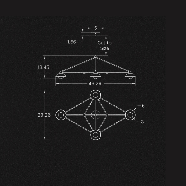 【ALLIED MAKER】 アメリカ・インテリア照明「Archipelago 4 Pendant」ペンダントライト 4灯 カスタムカラー (W1175×D743×H343mm)