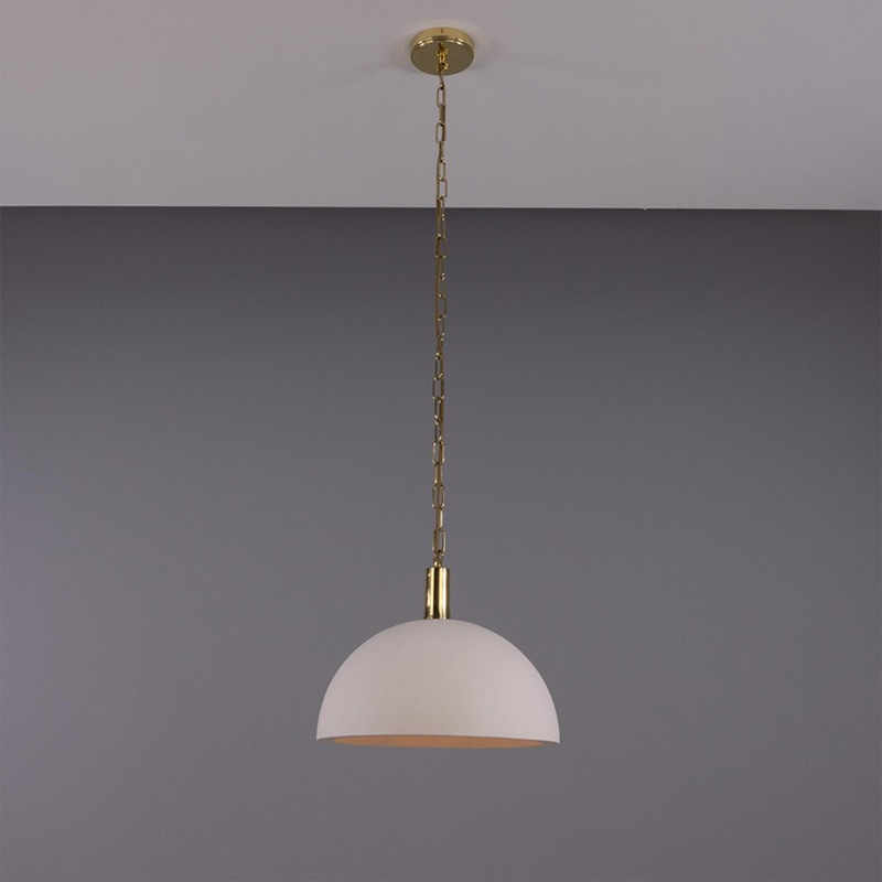 【Mullan】アイルランド「Kauri」セラミックドームペンダントライト1灯（φ370×H280mm）Matte White