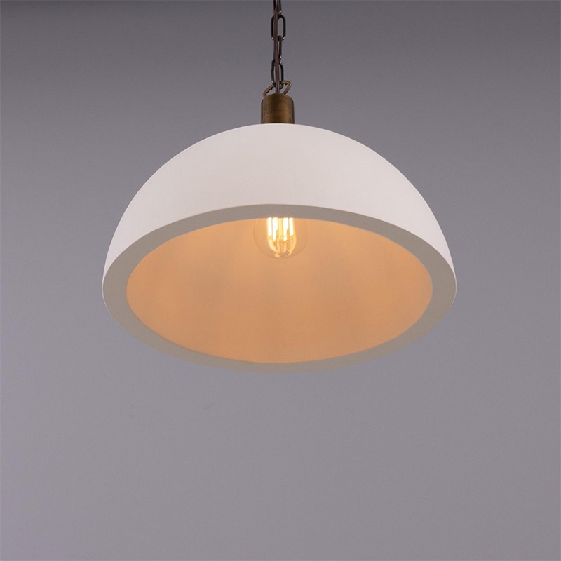 【Mullan】アイルランド「Kauri」セラミックドームペンダントライト1灯（φ370×H280mm）Matte White