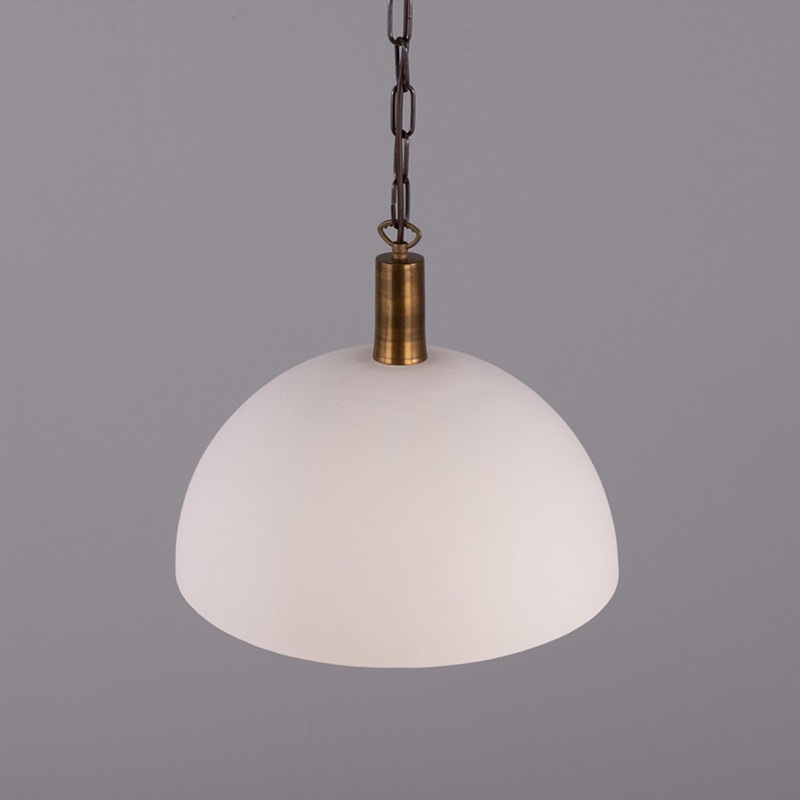 【Mullan】アイルランド「Kauri」セラミックドームペンダントライト1灯（φ370×H280mm）Matte White