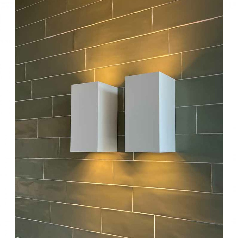 【MARETTI】オランダ・ウォールライト「INLET」2灯 WHITE（φ102×H200mm）