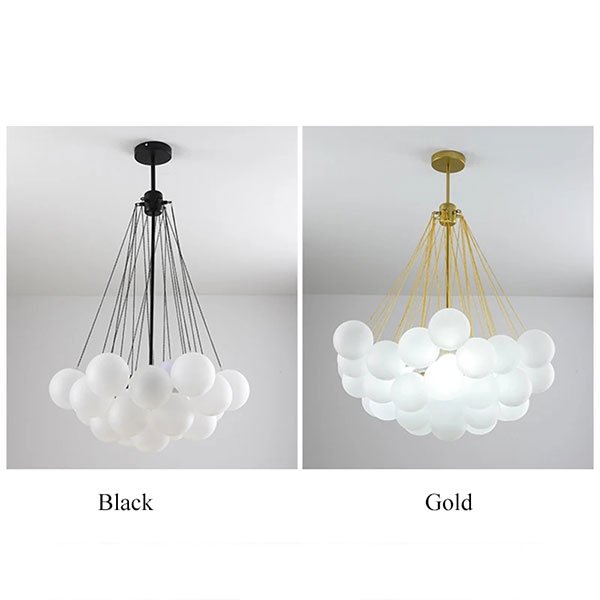 北欧 ペンダントライト ガラスシェードデザイン照明 3灯 M L ゴールド