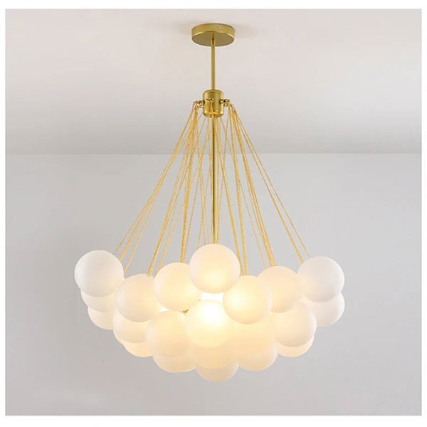 北欧 ペンダントライト ガラスシェードデザイン照明 3灯 M L ゴールド