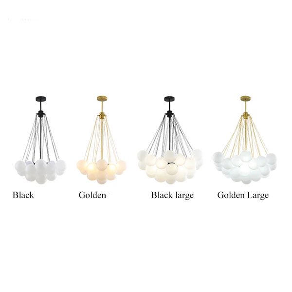 北欧 ペンダントライト ガラスシェードデザイン照明 3灯 M L ゴールド