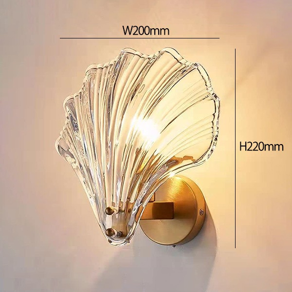 デザイン照明　ガラスウォールライト　ゴールド　1灯（W200×H220mm）