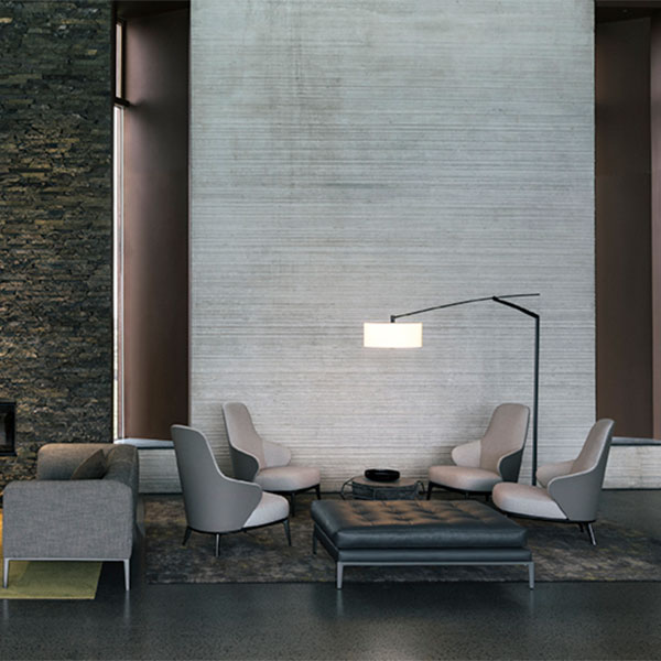 【VIBIA】 スペイン・デザイン照明「Balance」フロアライト　ブラック／シルバー（W2150×H2100mm）