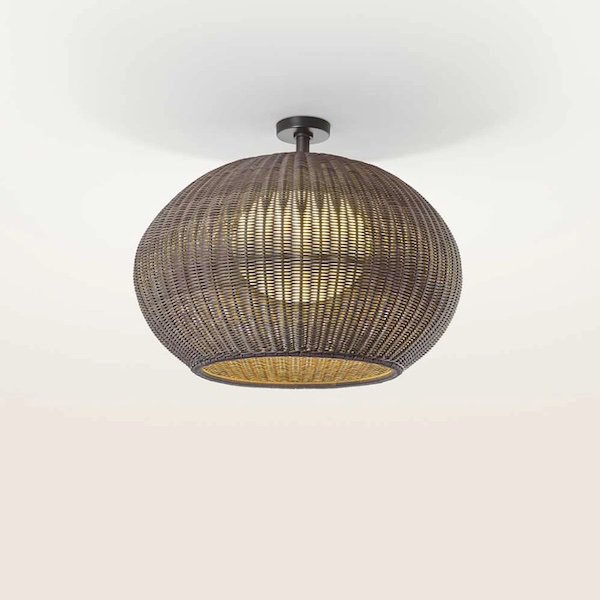 【Bover】 スペイン・アウトドア インテリア照明「Garota PF／02 Outdoor」Graphite Brown Structure, Brown Shade (Φ720×H560mm)