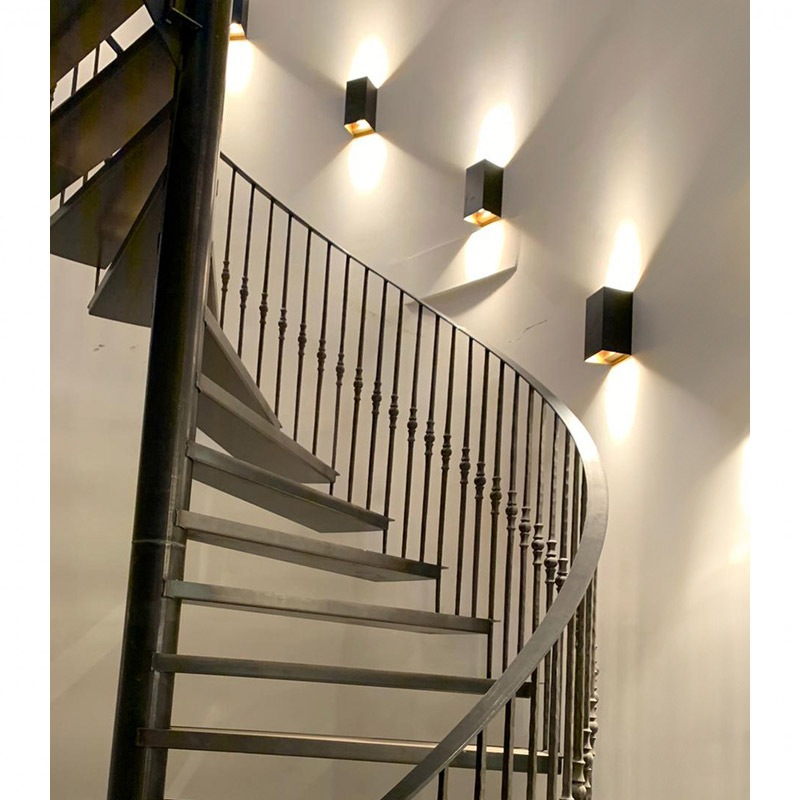 【MARETTI】オランダ・ウォールライト「INLET」2灯 BLACK×GOLD（φ102×H200mm）