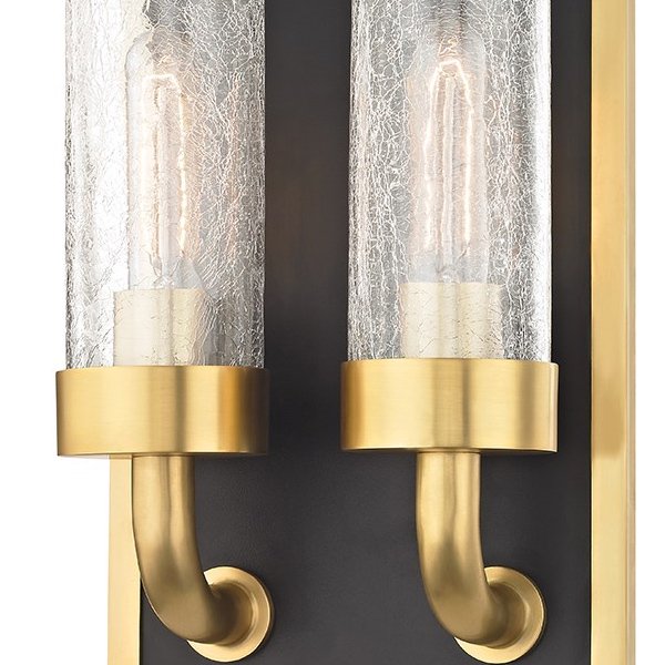 【HUDSON VALLEY】アメリカ・デザインガラス シェードウォールライト「SORIANO」2灯(W222.2×D127.0×H425.4mm)